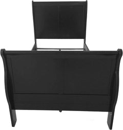 Louis Philip Black Twin Sleigh Bed - Ornate Home