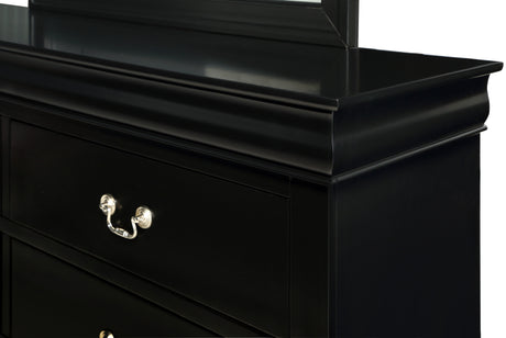 Louis Philip Black Sleigh Bedroom Set - Ornate Home