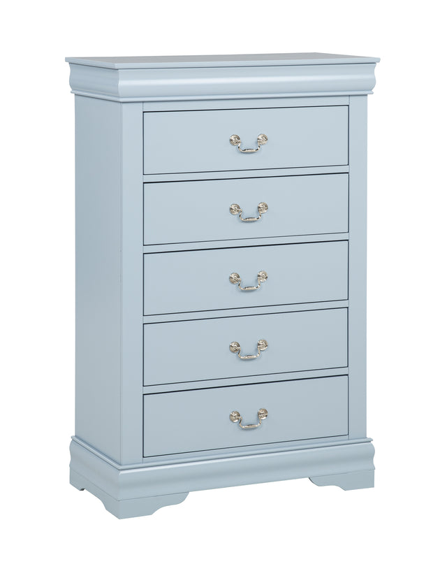 Louis Philip Blue Youth Sleigh Bedroom Set - Ornate Home