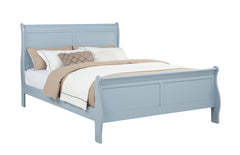 Louis Philip Blue Sleigh Bedroom Set - Ornate Home