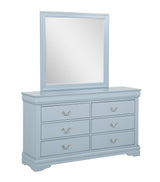 Louis Philip Blue Sleigh Bedroom Set - Ornate Home