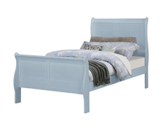 Louis Philip Blue Twin Sleigh Bed - Ornate Home