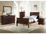 Louis Philip Cherry Youth Sleigh Bedroom Set - Ornate Home