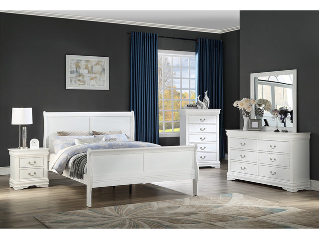 Louis Philip White Sleigh Bedroom Set - Ornate Home