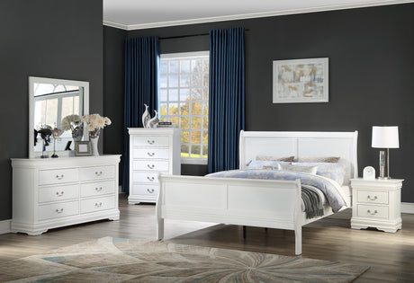 Louis Philip White Youth Sleigh Bedroom Set - Ornate Home