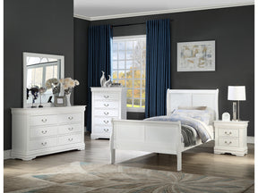 Louis Philip White Youth Sleigh Bedroom Set - Ornate Home