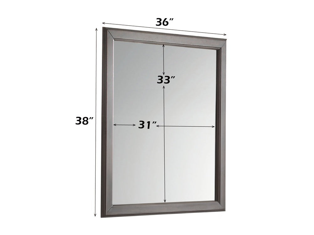 Louis Philippe Antique Gray Mirror - Ornate Home