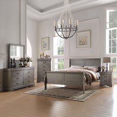 Louis Philippe Antique Gray Mirror - Ornate Home