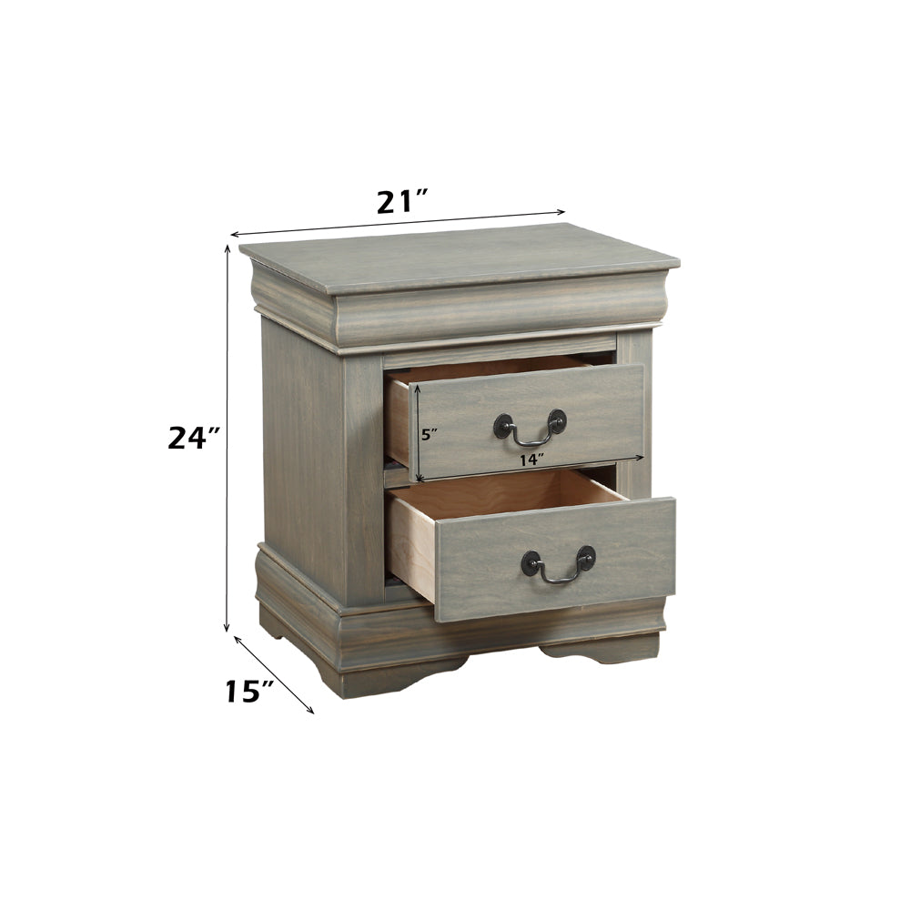 Louis Philippe Antique Gray Nightstand - Ornate Home
