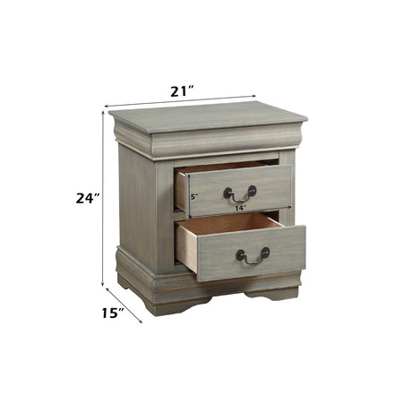 Louis Philippe Antique Gray Nightstand - Ornate Home