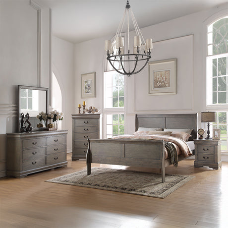 Louis Philippe Antique Gray Nightstand - Ornate Home