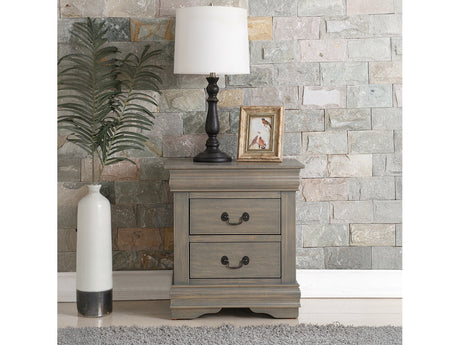 Louis Philippe Antique Gray Nightstand - Ornate Home