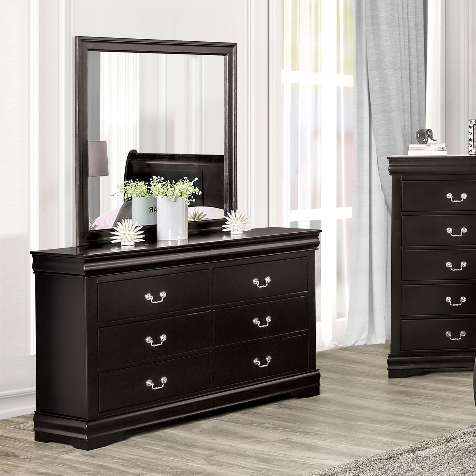 Louis Philippe Black 4 Pc. Queen Bedroom Set - Ornate Home