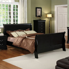 Louis Philippe Black Cal.King Bed - Ornate Home