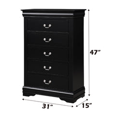 Louis Philippe Black Chest - Ornate Home