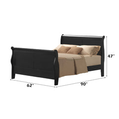 Louis Philippe Black III Queen Bed - Ornate Home