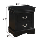 Louis Philippe Black Nightstand - Ornate Home