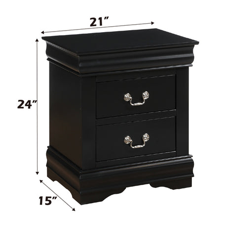 Louis Philippe Black Nightstand - Ornate Home