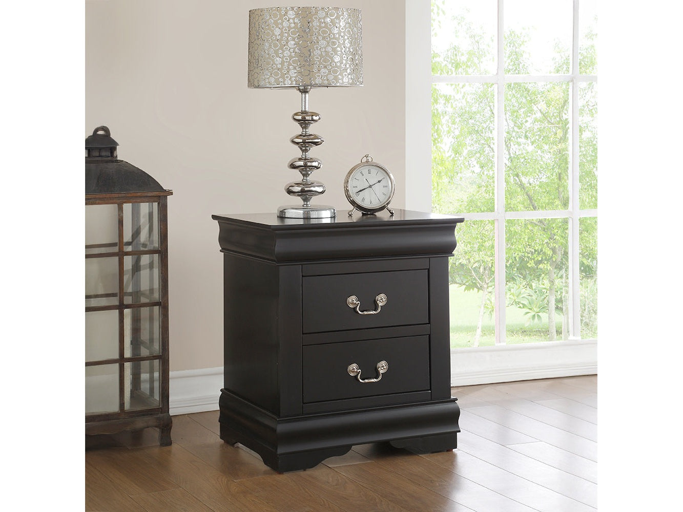 Louis Philippe Black Nightstand - Ornate Home