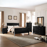 Louis Philippe Black Queen Bed - Ornate Home