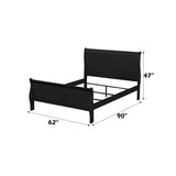 Louis Philippe Black Queen Bed - Ornate Home