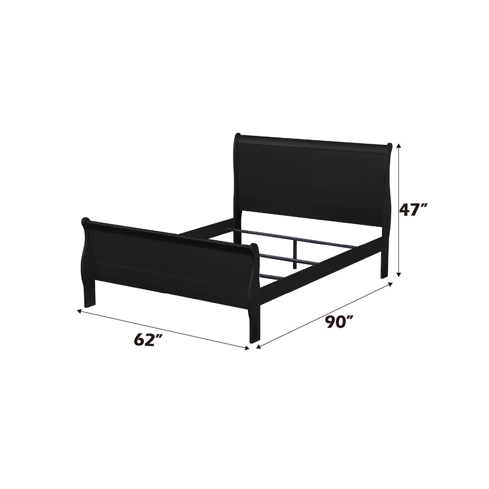 Louis Philippe Black Queen Bed - Ornate Home