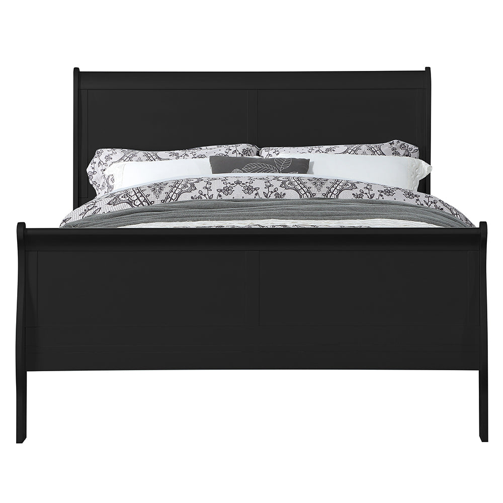 Louis Philippe Black Queen Bed - Ornate Home