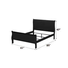 Louis Philippe Black Twin Bed - Ornate Home