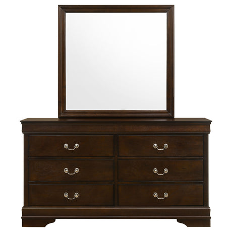 Louis Philippe Cappuccino Dresser and Mirror - Ornate Home