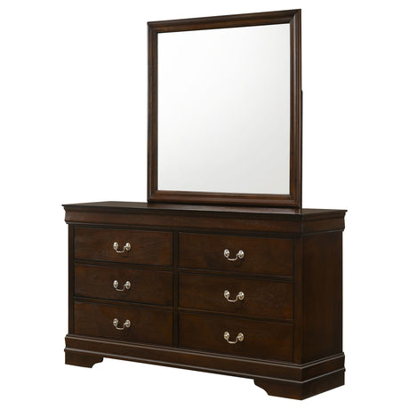 Louis Philippe Cappuccino Dresser and Mirror - Ornate Home