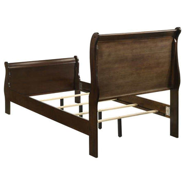 Louis Philippe Cappuccino Twin Panel Bedroom Set / 5pc - Ornate Home