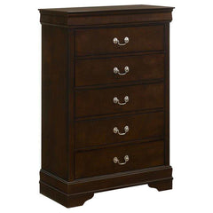 Louis Philippe Cappuccino Twin Panel Bedroom Set / 5pc - Ornate Home