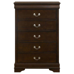 Louis Philippe Cappuccino Twin Panel Bedroom Set / 5pc - Ornate Home
