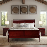 Louis Philippe Cherry Brown Twin Bed - Ornate Home