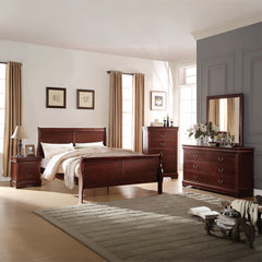 Louis Philippe Cherry Brown Twin Bed - Ornate Home
