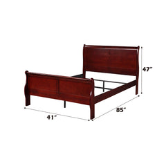 Louis Philippe Cherry Brown Twin Bed - Ornate Home