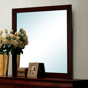 Louis Philippe Cherry Straight Edges Mirror - Ornate Home