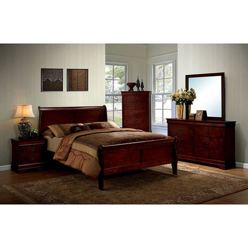 Louis Philippe Cherry Straight Edges Mirror - Ornate Home