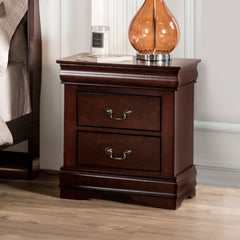 Louis Philippe Dark Cherry 5 Pc. Queen Bedroom Set w/ 2NS - Ornate Home