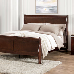 Louis Philippe Dark Cherry 5 Pc. Queen Bedroom Set w/ 2NS - Ornate Home