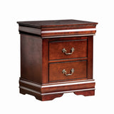 Louis Philippe Dark Cherry 5 Pc. Queen Bedroom Set w/ Chest - Ornate Home