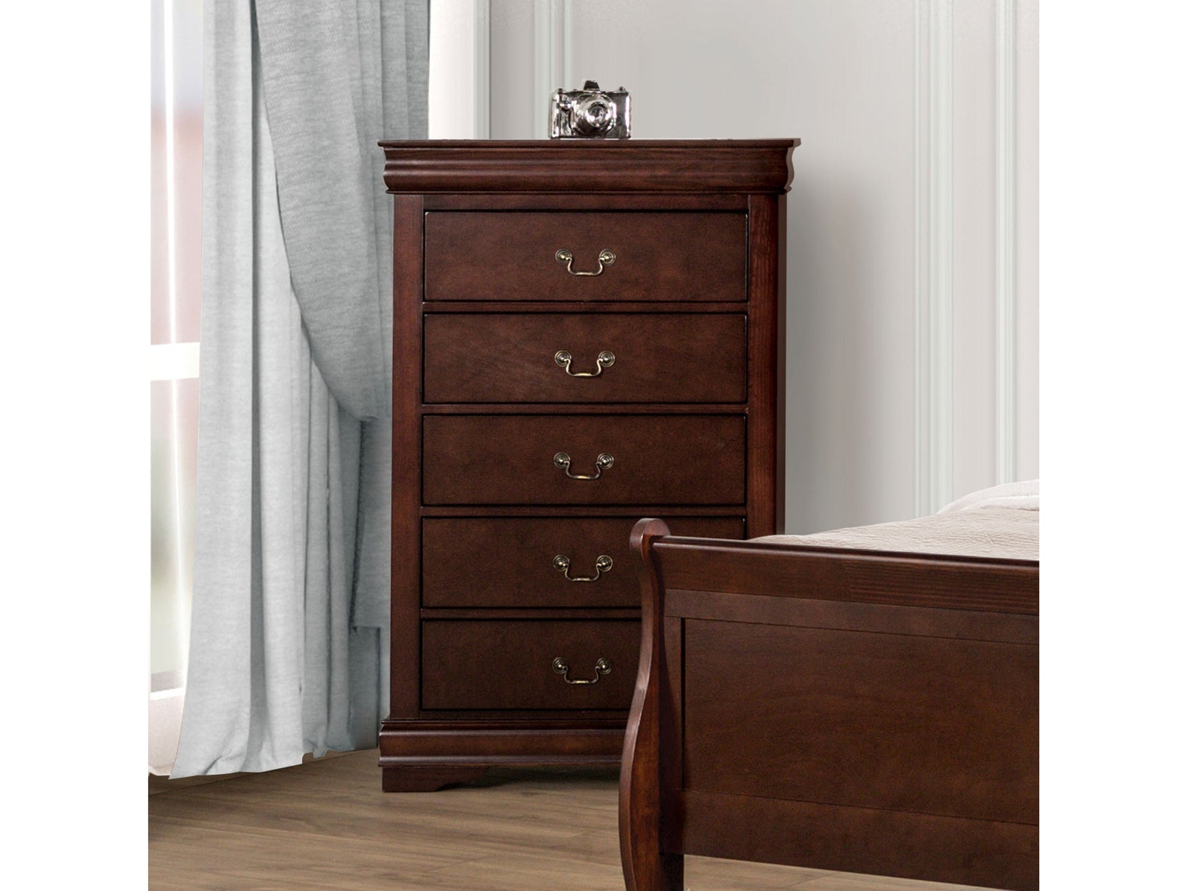 Louis Philippe Dark Cherry Chest - Ornate Home