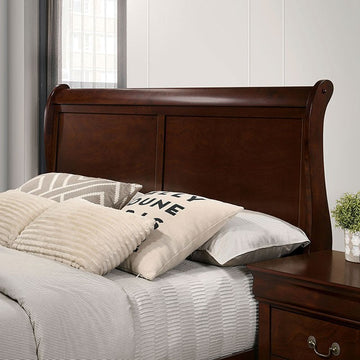 Louis Philippe Dark Cherry Queen Bed - Ornate Home