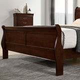 Louis Philippe Dark Cherry Queen Bed - Ornate Home