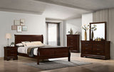 Louis Philippe Dark Cherry Queen Bed - Ornate Home
