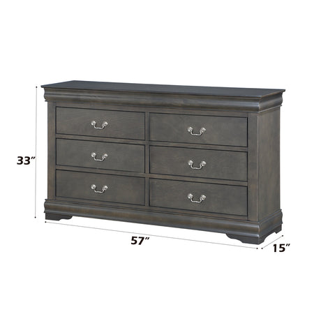 Louis Philippe Dark Gray Dresser - Ornate Home