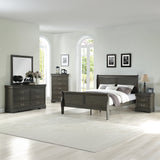 Louis Philippe Dark Gray Eastern King Bed - Ornate Home