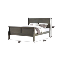 Louis Philippe Dark Gray Eastern King Bed - Ornate Home