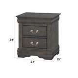 Louis Philippe Dark Gray Nightstand - Ornate Home