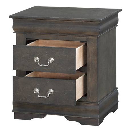 Louis Philippe Dark Gray Nightstand - Ornate Home